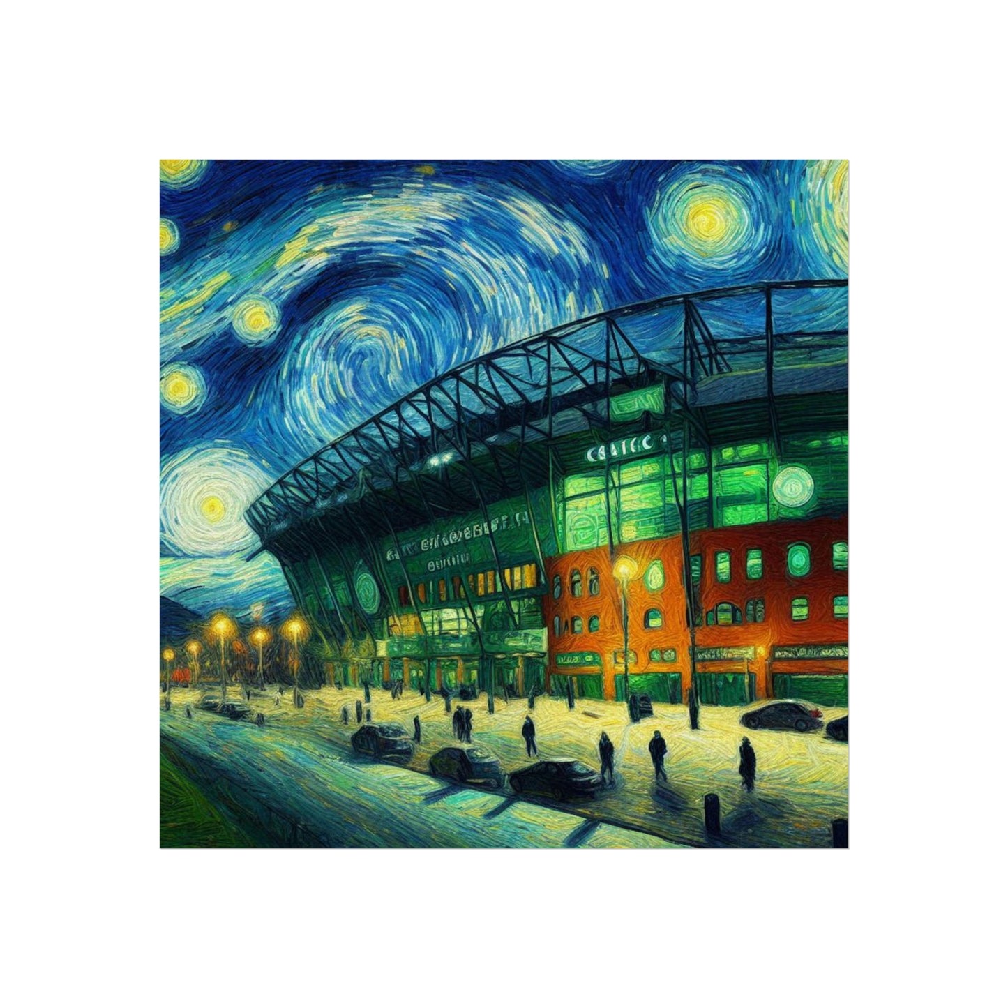 Celtic Park under a starry night