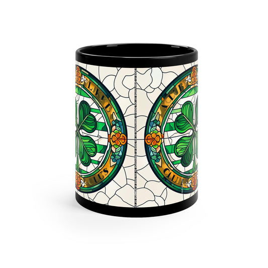 Celtic Inspired Stained Glass Black Mug