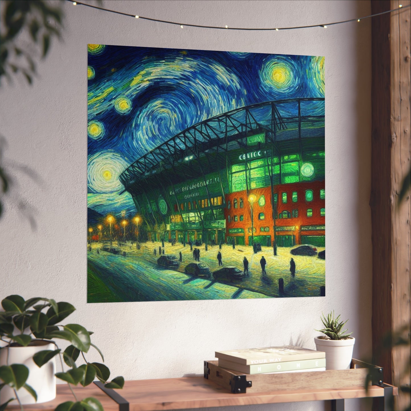 Celtic Park under a starry night